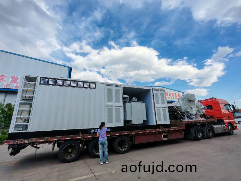 3150kva箱變配2檯1200kw/660v正壓防爆電(dian)機髮貨新疆